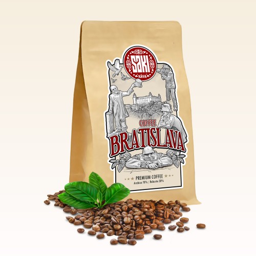 Coffee Bratislava - zmes Arabika/Robusta: 70/30 - Prémiová, Fair-trade