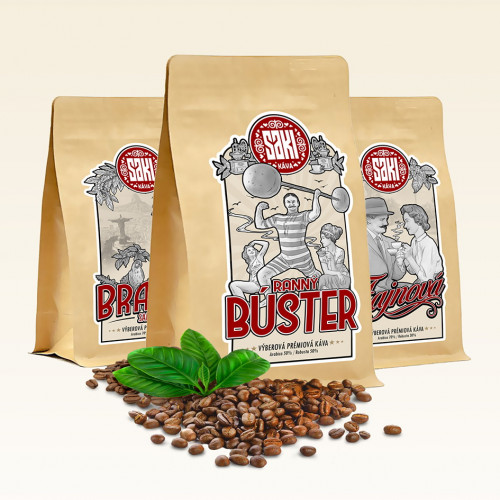 Saki Pak 3 - Brazília Santos, Ranný Búster, Fajnová; 3x500g/3x1000g