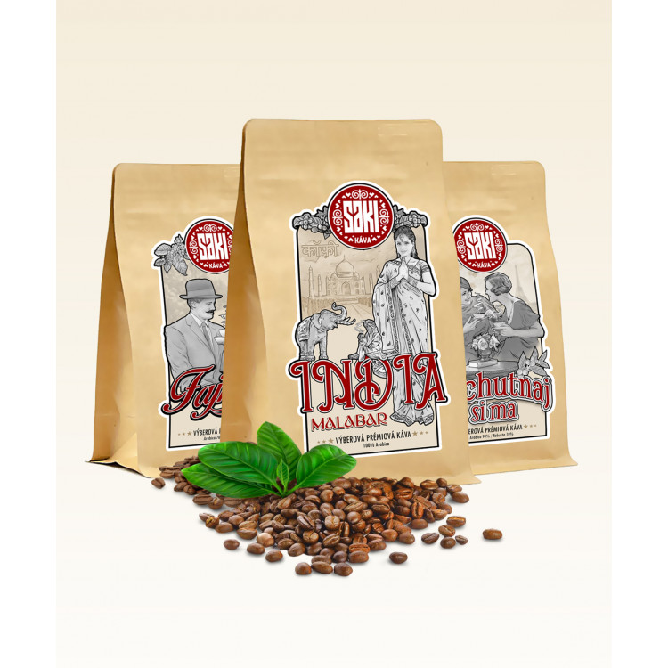 Saki Pak 1 - Fajnová, India Malabar, Vychutnaj si ma; 3x500g/3x1000g